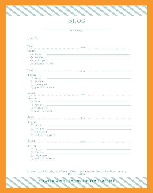 hurken Continentaal Rauw 25 Free Printable Blog Planners (Updated for 2021!)