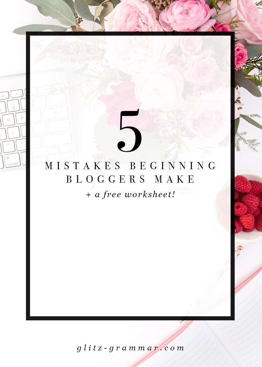 5 mistakes beginning bloggers make. Click to see these blogging 101 tips + download the free niche worksheet! 
